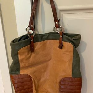 Beautiful multicolor leather Italian tote bag